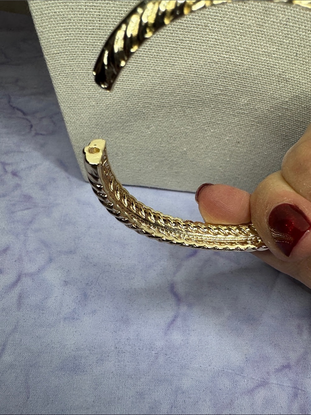 Sterling Silver Triple Gemstone Cuff Bracelet - Pink, Purple, Champagne NWOT - Picture 3 of 6